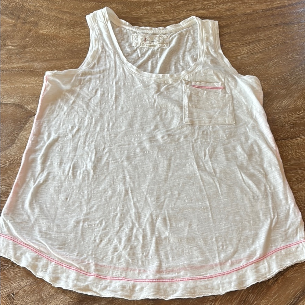 Anthropologie White Relaxed Sleeveless Tank Top- small